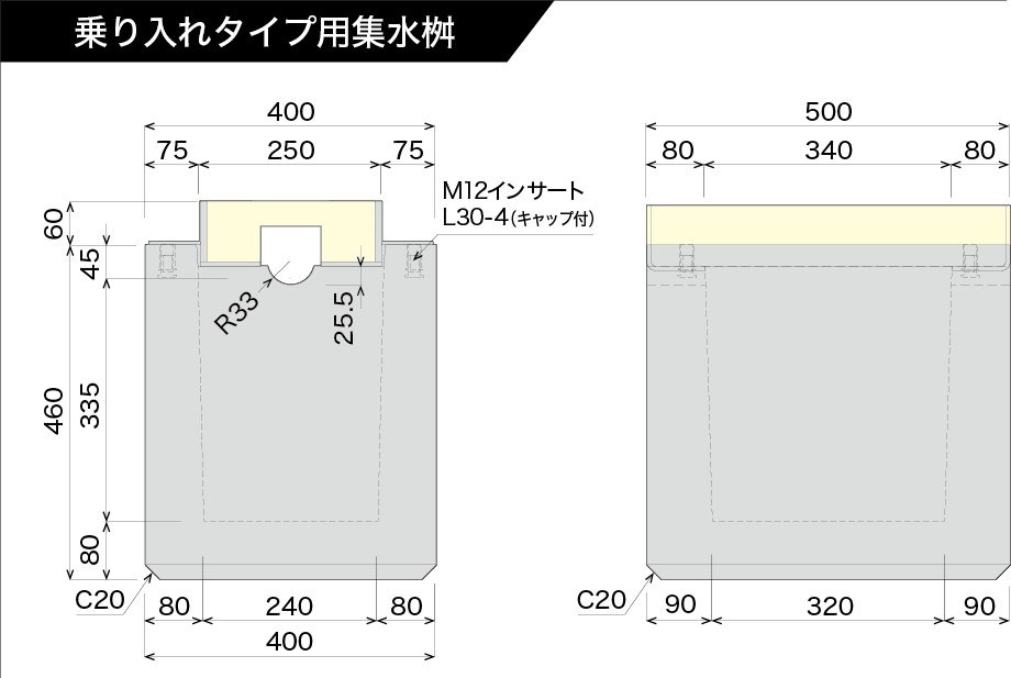 乗り入れタイプ用集水桝