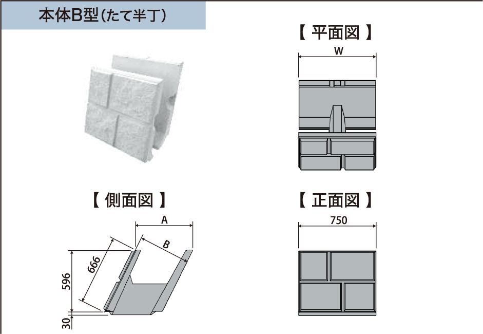 本体B型（たて半丁）